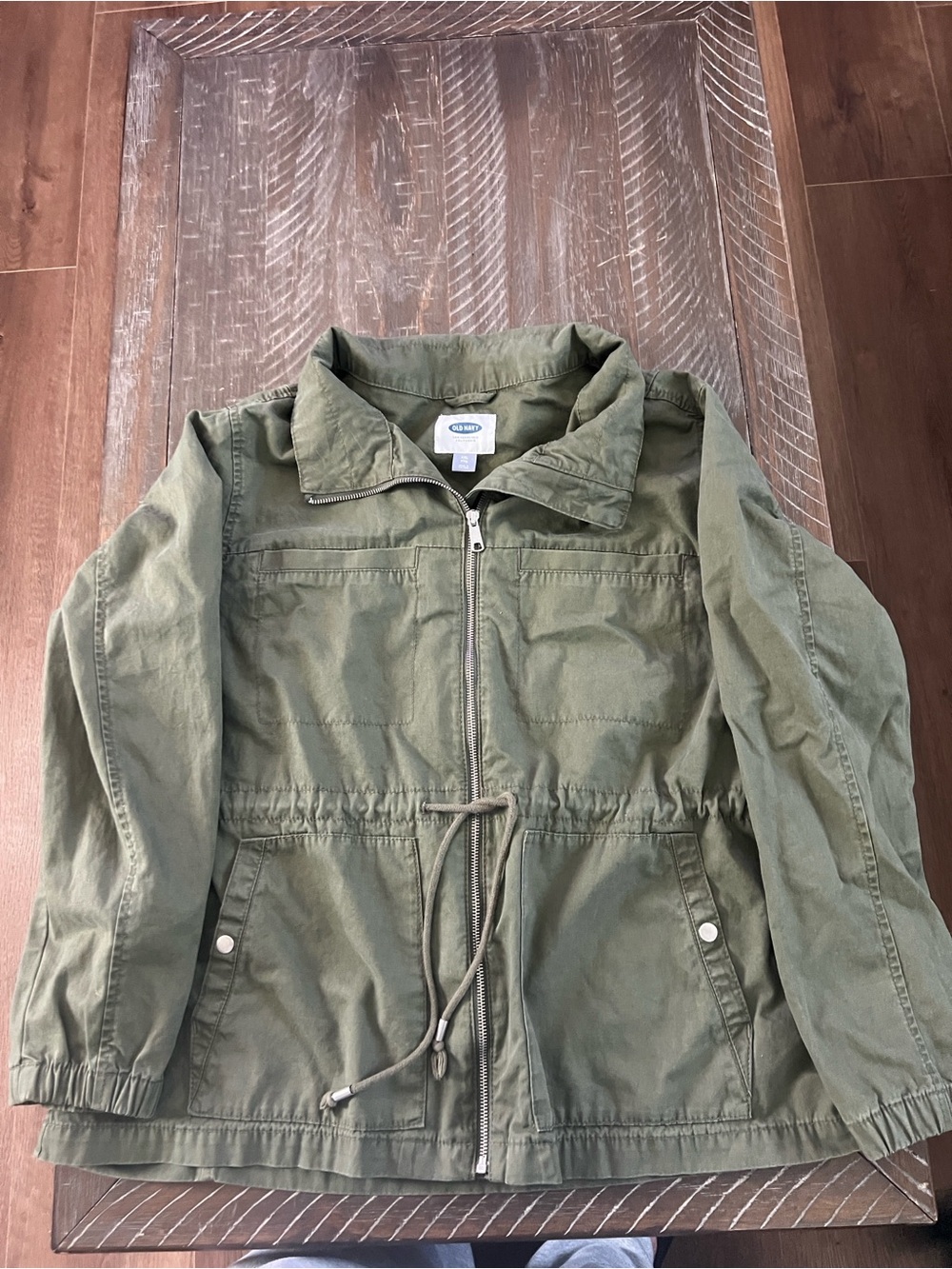 Old Navy Army Green Drawstring Utility Jacket